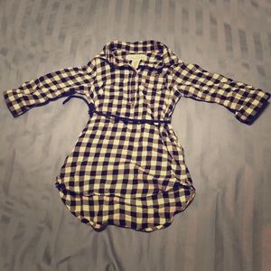 Black and white plaid shirt dress for kids